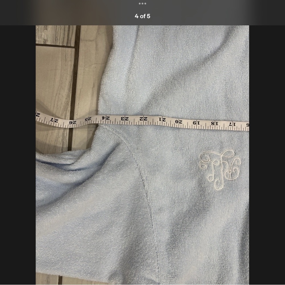 Ralph Lauren Soft Blue Terry Cloth Robe Bathrobe - Picture 4 of 5